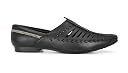 VEESHOE Ethnic Jutti & Mojri Shoes for Men | Traditional Nagra Style Footwear | Slip On Design | Closed Toe Pattern | Cultural Wear Mens Shoes | Black Color_6UK gallery image