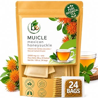 Muicle Mexican Honeysuckle Herbal Tea - 24 Tea Bags - Authentic 100% Natural Mexican Infusion - Caffeine-Free, Vegan & Non-GMO - Traditional Premium - by BEXPERTSUSA