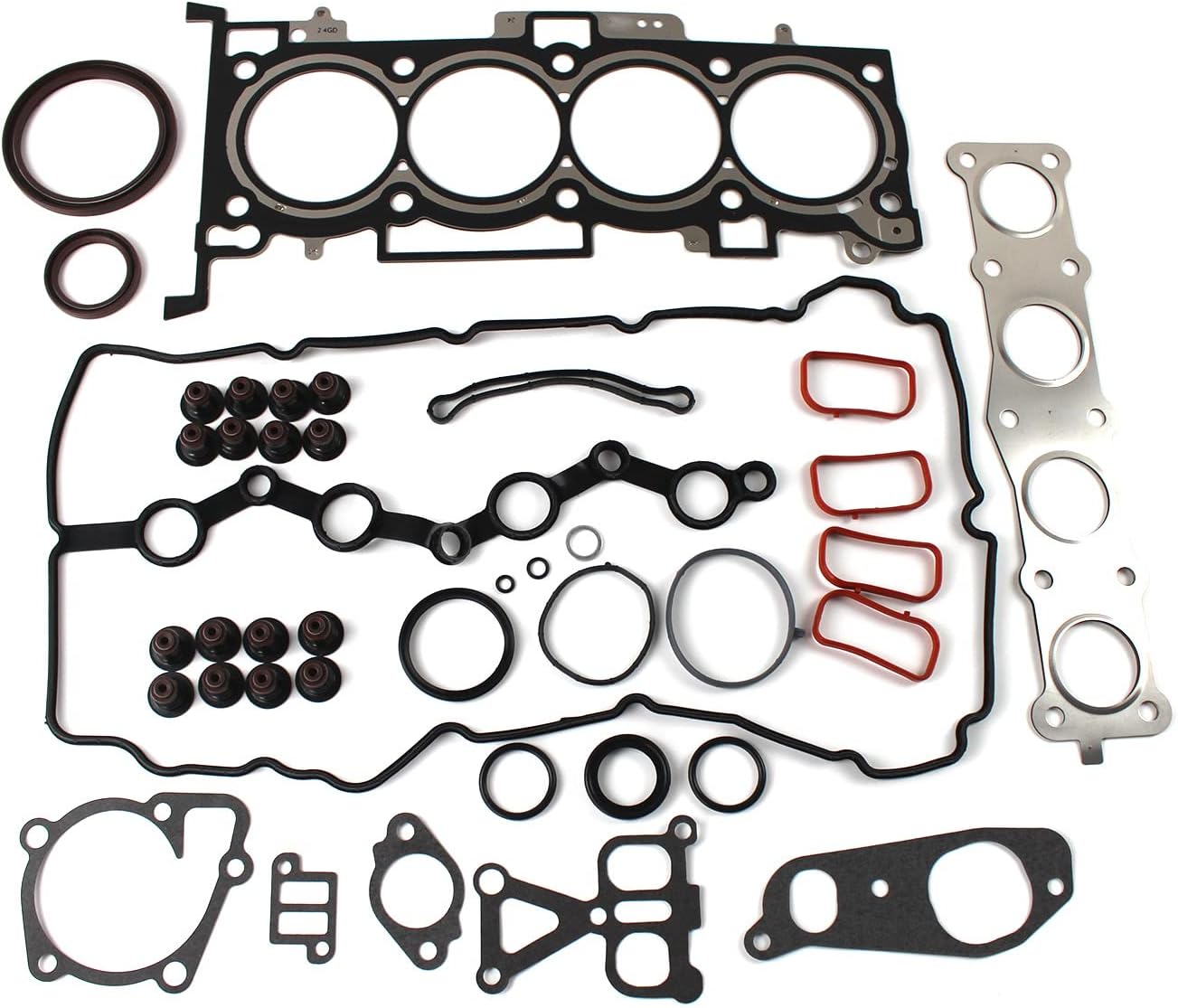 G4KJ 2.4L Engine Overhaul Rebuild Kit Fits for Hyundai Santa Fe 19-20/ Sonata 15-19/ Tucson 18-21, Kia Optima Sonata Sportage 16-20 2.4L DOHC Replace OE 23111-2G200 21443-25000 22224-2G000