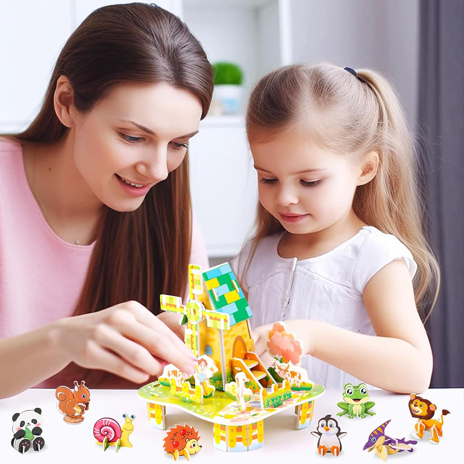 FOIMAS 3D Puzzles for Kids,31 Pack Educational Puzzle Farmhouse Animal Puzzle Dinosaur for Kids Classroom Prize Gifts Party Favor Supply