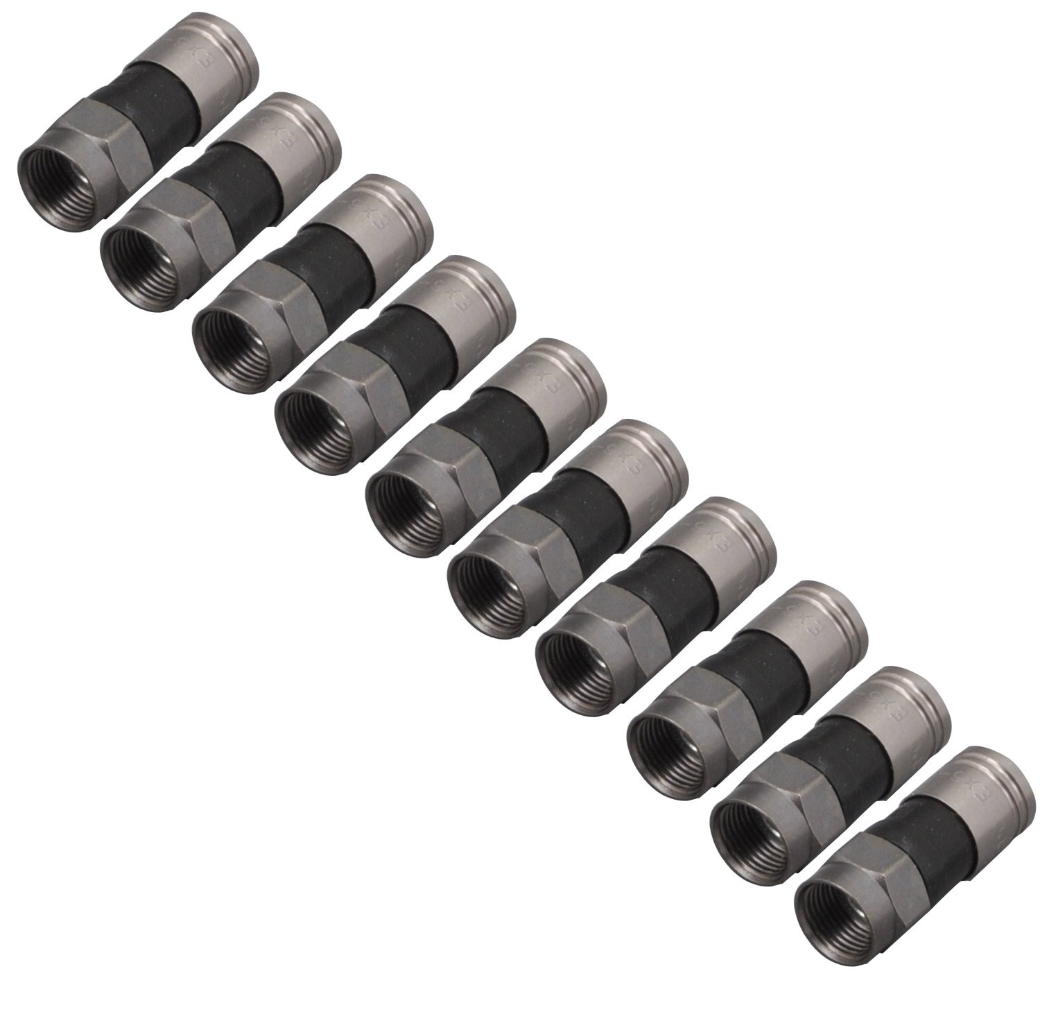 SKT EX6-51SET Kompressions F-Stecker, 10 Stück – Für Satellitenempfang, Kabel-TV Und Antennen