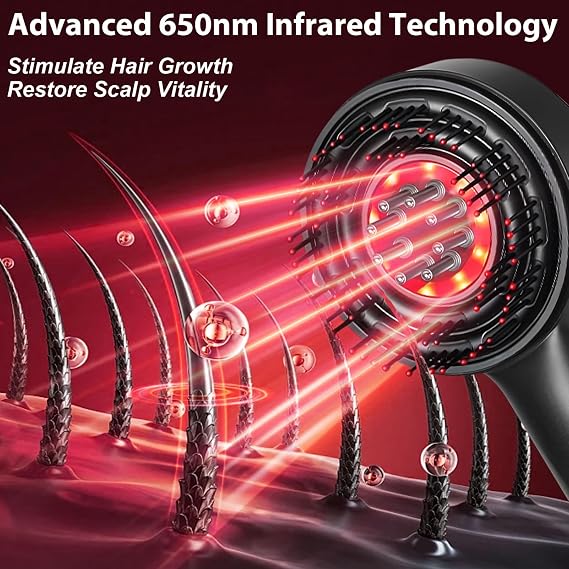 Laser Therapy Hair Growth Comb, Red Light Hair Brush, Electric Scalp Massager for Hair Growth, Hair Oil Applicator for Hair Care