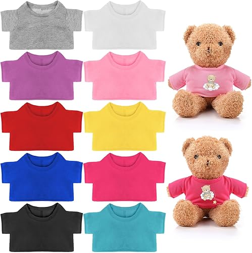 Miniatura 8 de 10 piezas de camiseta de oso de peluche, ropa básica de sublimación en blanco, camiseta clásica de oso de peluche, fácil de llevar, ajuste para
