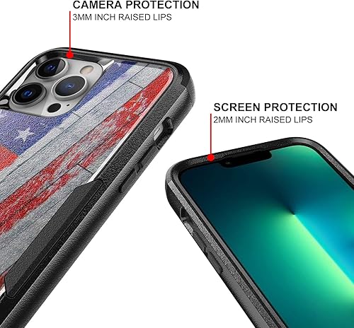 Miniatura 10 de TJS Funda compatible con iPhone 13 Pro Max, con protector de pantalla de vidrio templado, resistente, resistente, a prueba de golpes, protección de