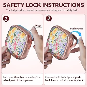 Inesore for AirPods 4 Case Cover 2024 with Lock- Seven Color Flower | Two-Piece Design,with Gold Keychain & Cleaning Pen,Support Wireless Charging,Cute Luxury Case for Women Girly