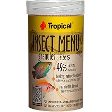 Insect Menu Granule Size S 100ml/54g - Fish Food, Sinking Shaped Fish Food, 3 Insect Based Granules