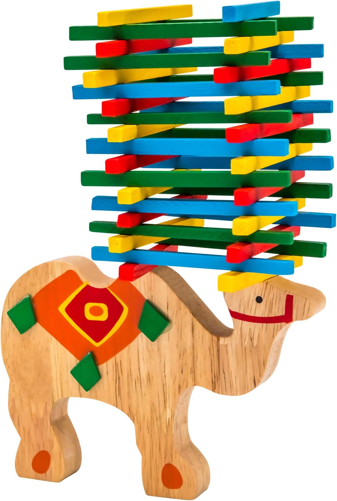 Natureich Camel Stacking Toys | Montessori Toys for 3 Year Olds | Colorful Wooden Sticks | Toddler Learning Toys | Fun & Educational Childrens Toys | Creativity & Motor Development for Boys & Girls