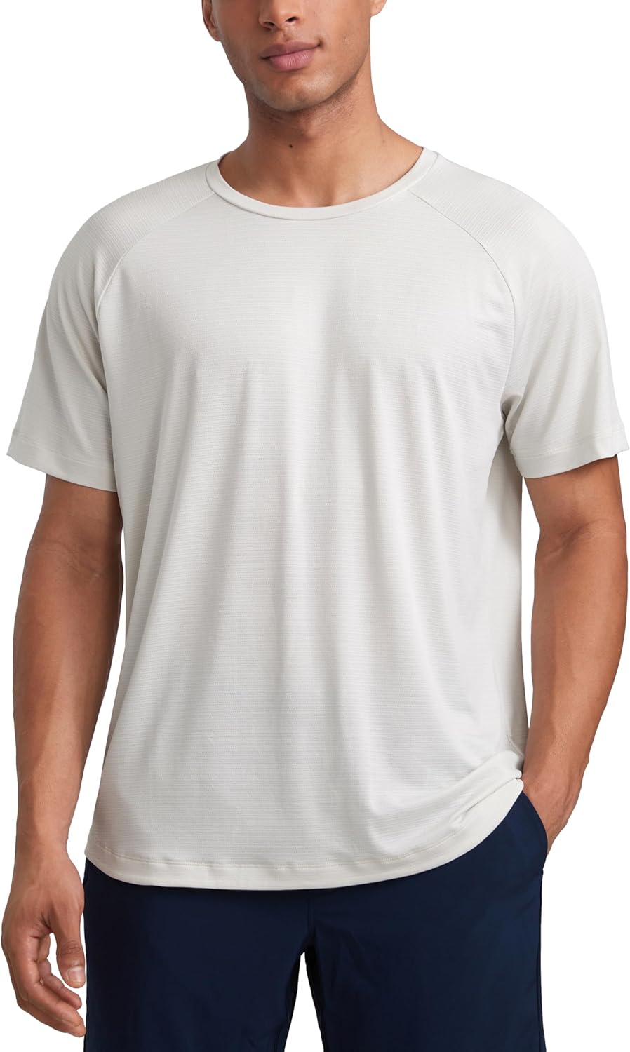 CRZ YOGA Mens Lightweight Athletic T-Shirts Moisture Wicking Running Workout Shirt Short Sleeve Gym Tops