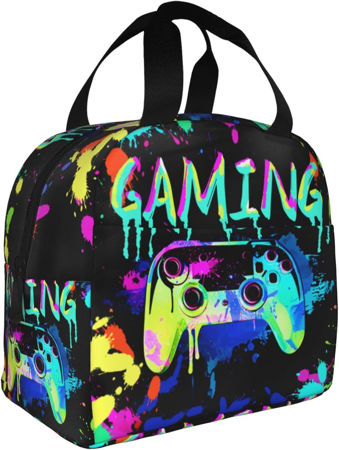 Miaoquhe Lunch Box for Boys Girls Gamer Insulated Lunch Bag Video Game Reusable Portable Waterproof Leakproof Lunchbox for Men Women Teens Kids Gaming Bento Tote Bag for School Work Picnic Travel image 2