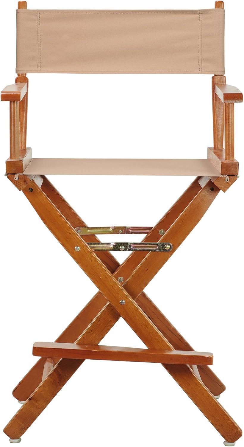 Casual Home 24" Director's Chair Honey Oak Frame-with Tan Canvas, Counter Height