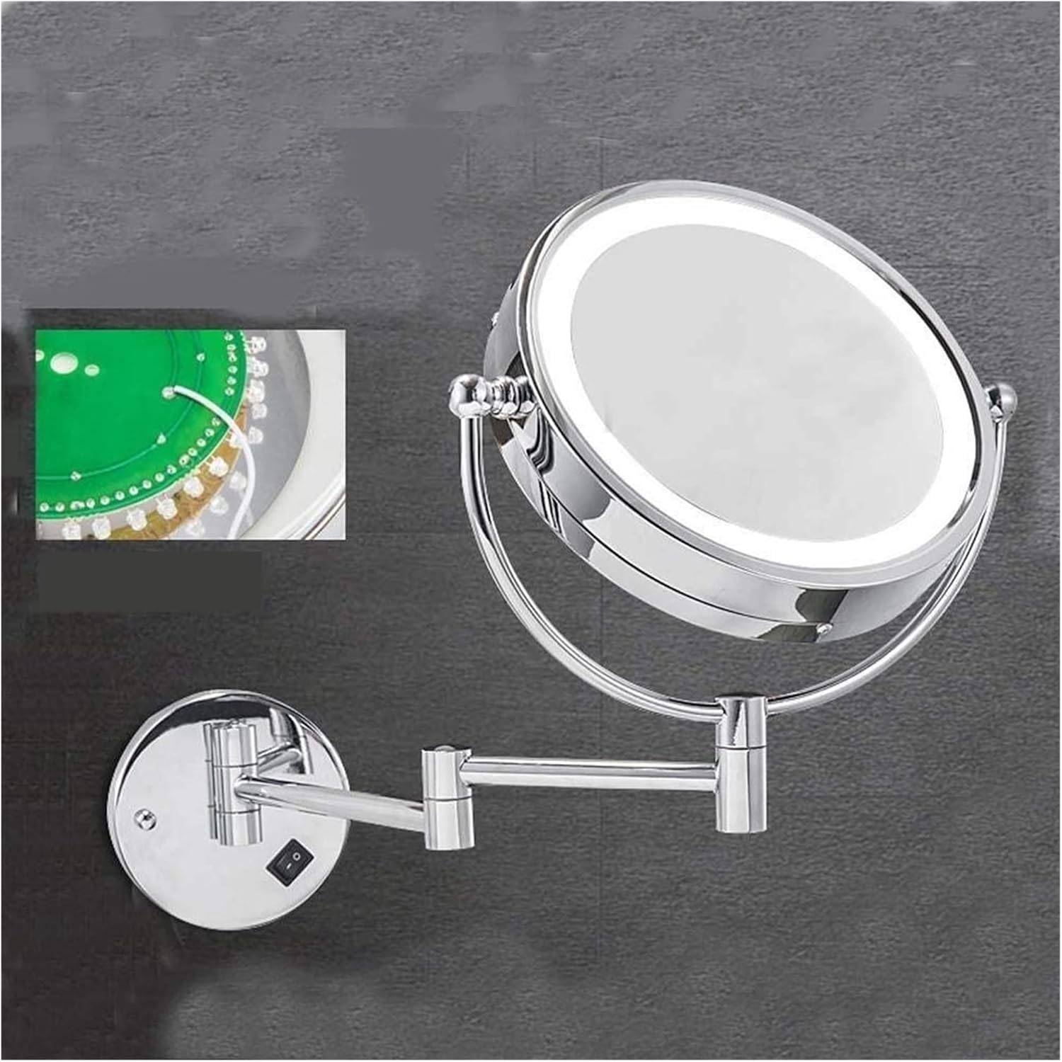 Bathroom Vanity Mirrors Bathroom Mirrors Wall Mounted with Lights， Wall Mounted Makeup Mirror -5X Magnification 8.5''