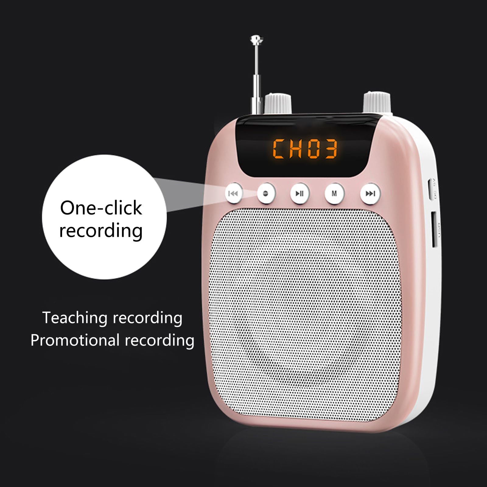 S358 - Megáfono pequeño amplificador de voz para educadores y profesores de actividades al aire libre con micrófono