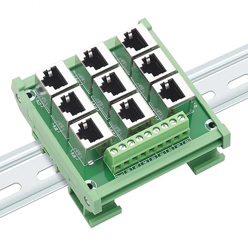 Vista 16 de Placa de ruptura de distribución del conector Ethernet del soporte del carril del estruendo RJ45 8P8C, conector del bloque de terminales de Jack