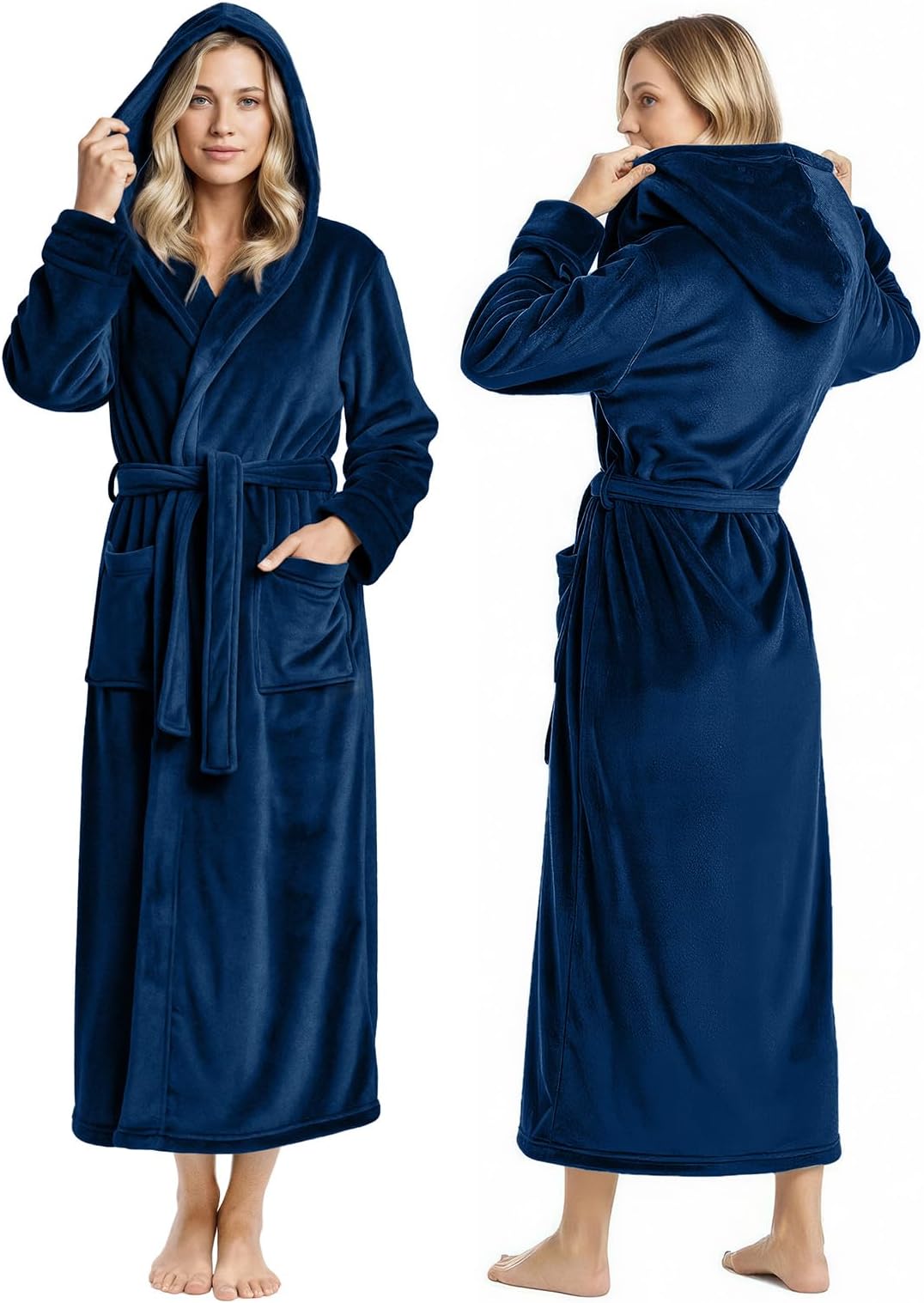 NY Threads Premium Soft Robes for Women with Hood Plush Fleece Bathrobe