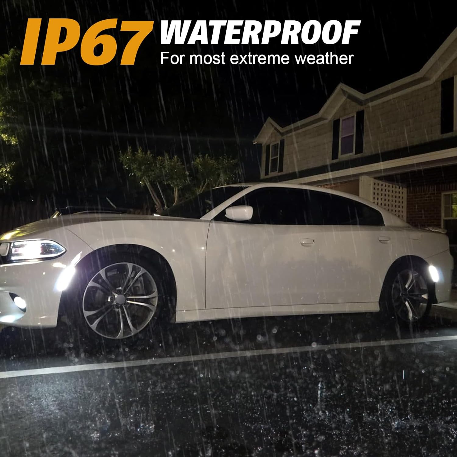 4PCS Dynamic White LED Side Marker Lights Compatible with Dodg'e Charger 2015-2023, Front & Rear Bumper Marker Position Lamps Smoked Lens Side Markers Light Fender Parking Assembly