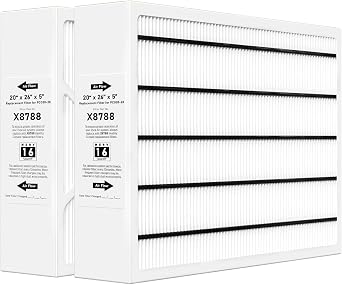 X8788 MERV 16 20x26x5 Furnace Filter Replacement Compatible with Lennox X8788 and Pureair PCO20-28 Cleaner, 2 Pack,White