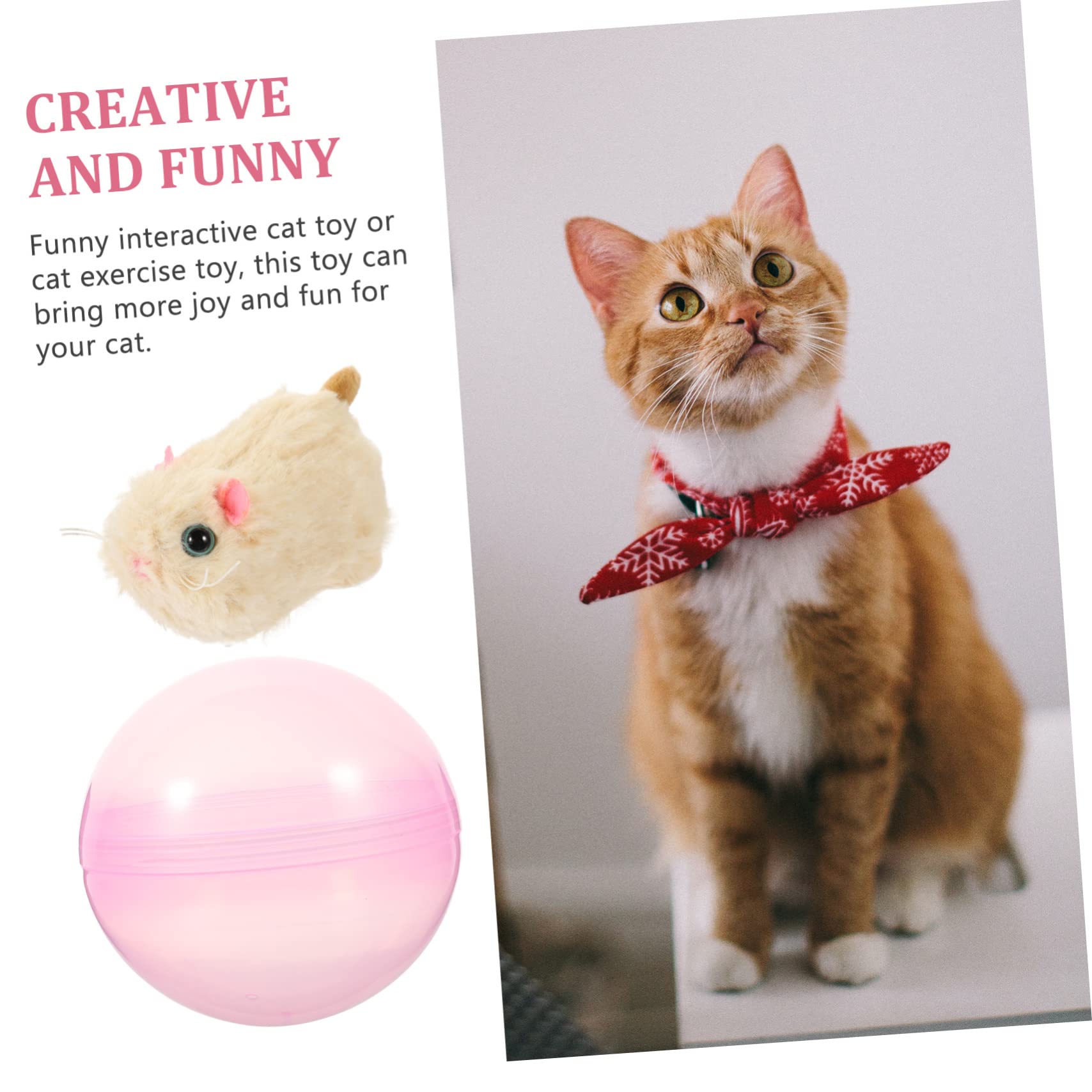 Milisten Rolling Ball Toy Toys for Rabbits Hamster Mini Kids Cat Toys Rabbit Toys Hampster Cat Toys Balls Electric Cat Toys Interactive Self Child Cat Playing Small Pet Electronic Component - Image 2