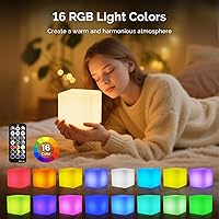 Vista 2 de Loftek - Luces de cubo LED de 10.2 cm, cubo teseracto RGB de 16 colores, lámpara de ambiente LED cósmica con control remoto, lámpara de noche