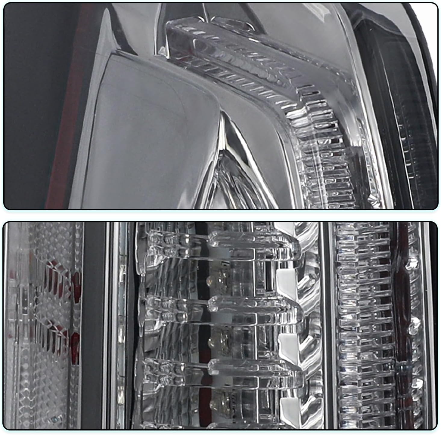 TUSDAR Black Housing LED Tail Lights Compatible with 2013-2018 Cadillac ATS 4-Door Sedan Tail Lamp Assembly, Rosso Red Lens, Driver and Passenger Sides