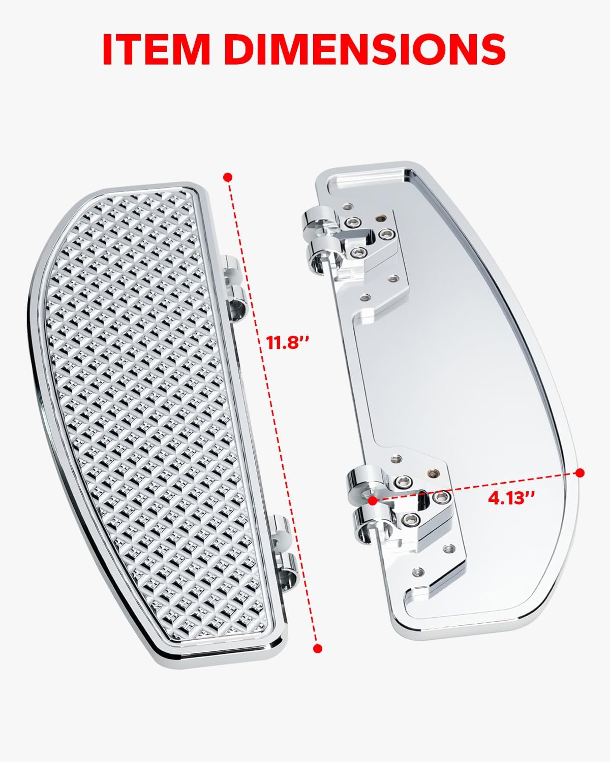 Amazicha Driver Rider Floorboards, Anti-Slip Stretched Foot Board Foot Peg Fit for Harley Touring 1986-2026, Trike Models 2008-2006, Fit for Harley Softail FL1986-2017, FLD 2012-2016, Chrome