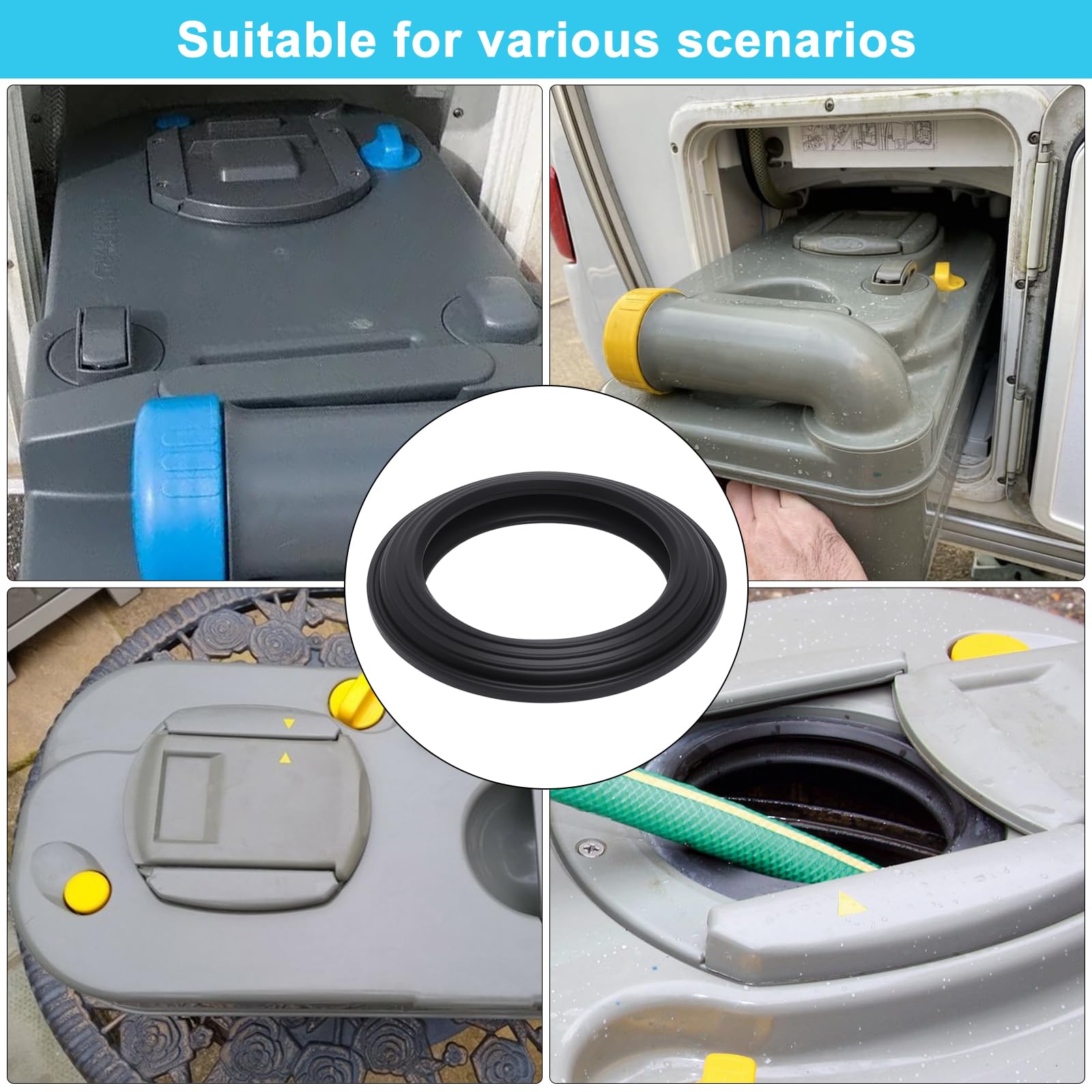 1 Piezas Goma Inodoro para Thetford C2/C200/C250/C260/C400 – Sellado de silicona anti-fugas y olores Arandela Válvula de Descarga– Compatible con Thetford toilette, instalación DIY sencilla