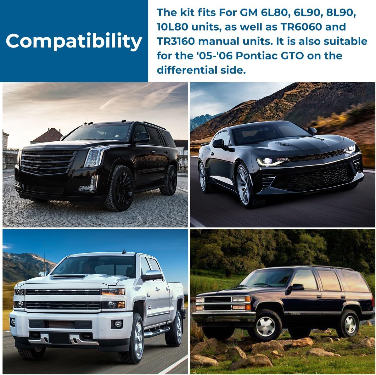 For GM 6L80 6L90 8L90 10L80 10L90 TR6060 TR3160 Transmission 3-Bolt Adapter Flange Yoke Kit
