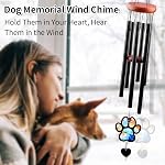 Dog Memorial Gifts, Pet Memorial Wind Chimes, Loss of Pet Sympathy Gift, Wind Chimes for Outside with Memorial Suncatcher (Dog Paw)