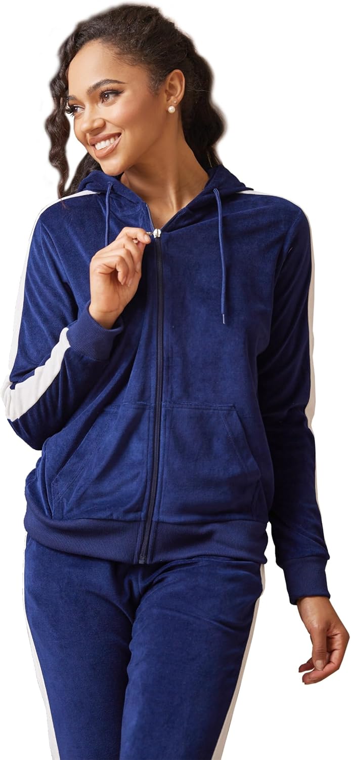 Gary Com 2 PCS Outfits Women's Fleece Sherpa Lined Sweatsuits Long Sleeve Hoodie and Sweat Pants Winter Warm Tracksuit Set