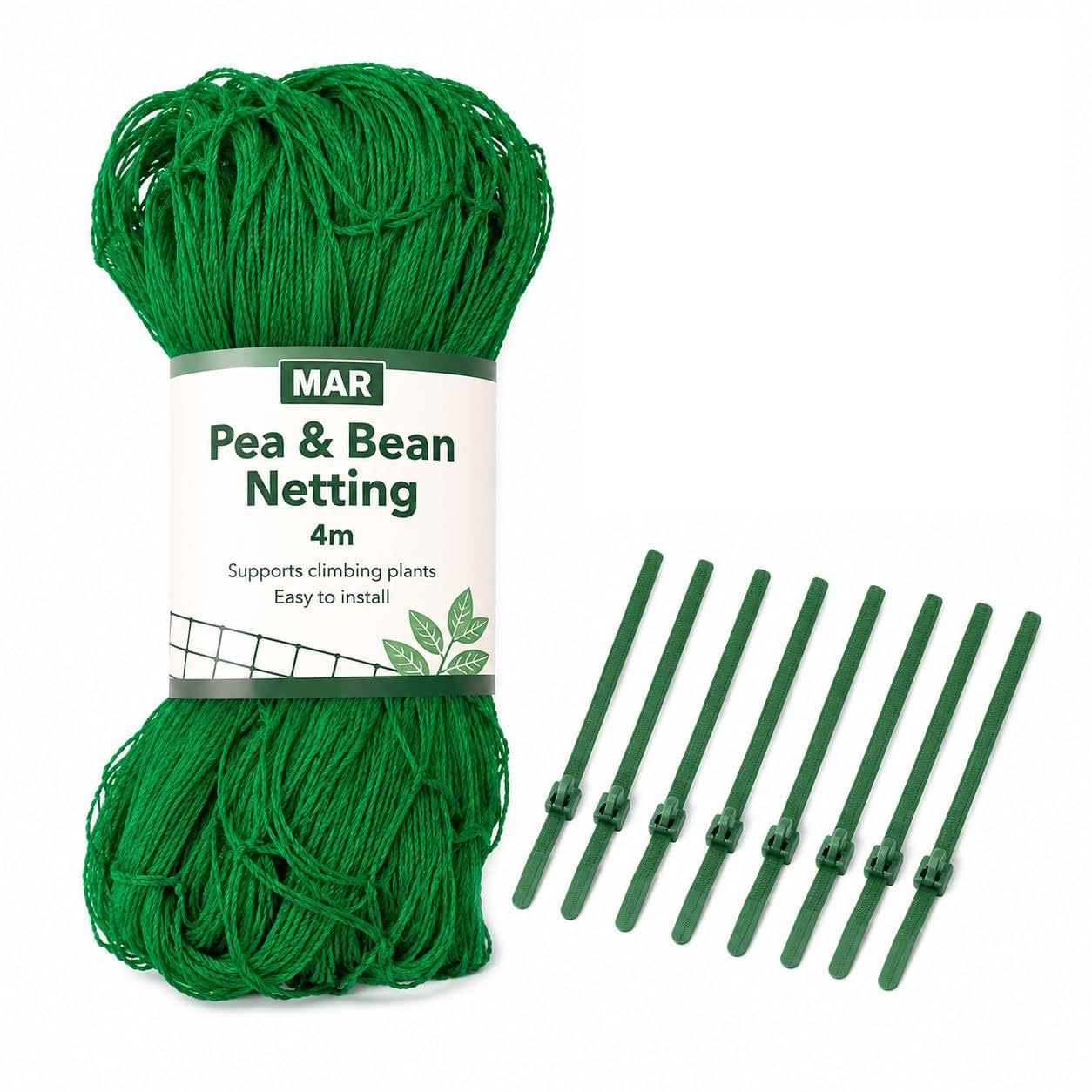 MAR Pea & Bean Netting 4m – Climbing Plant Support Trellis Net for Garden