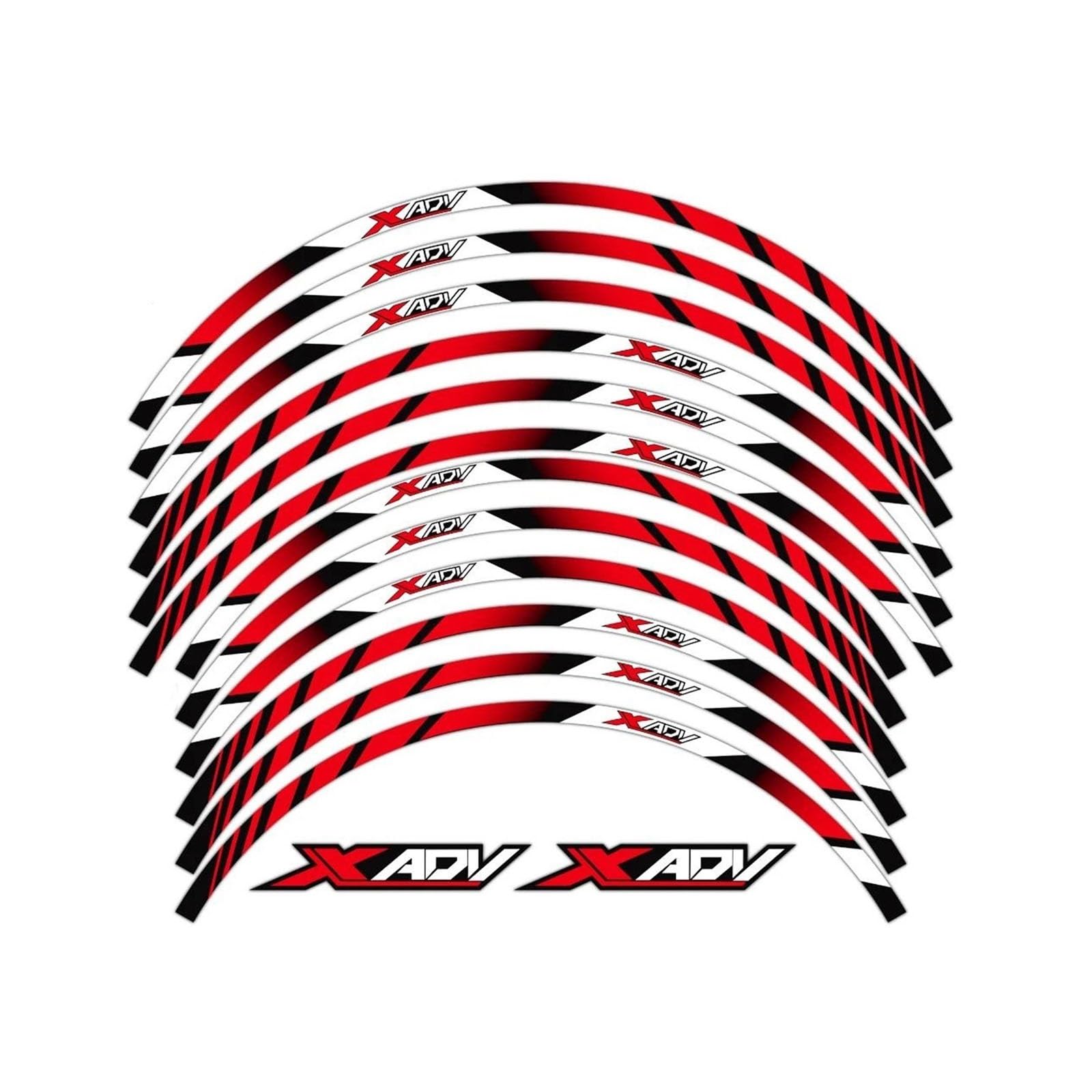 Sticker Part for X-ADV Xadv 750 350 Adventure Motorcycle Wheel Sticker 17″15″ Rim Decal Stripe Tape Accessories Waterproof(Black- Silver)