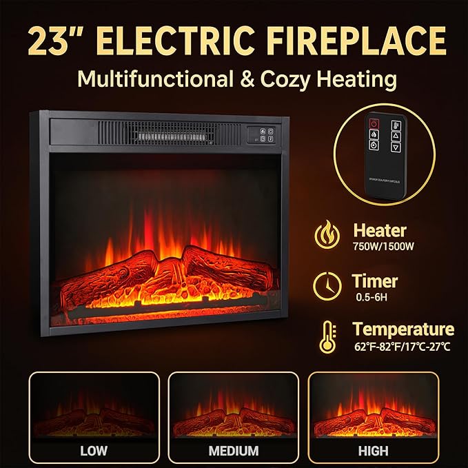 Chimenea Eléctrica BOSHIRO 72" con Manto Blanco, Soporte TV para TV hasta 80" miniatura 6