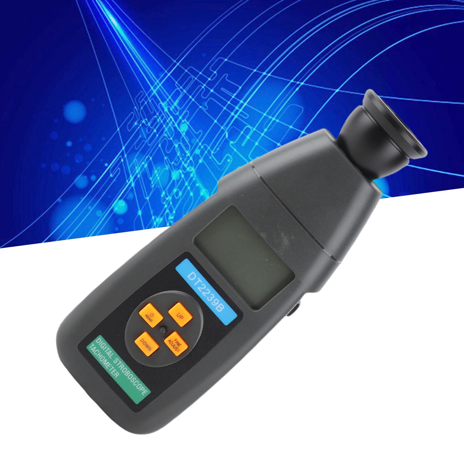Tacómetro LED Portátil con Estroboscopio Digital para Medición de Velocidad sin Contacto en Aplicaciones Industriales, ABS Portátil DT2239B