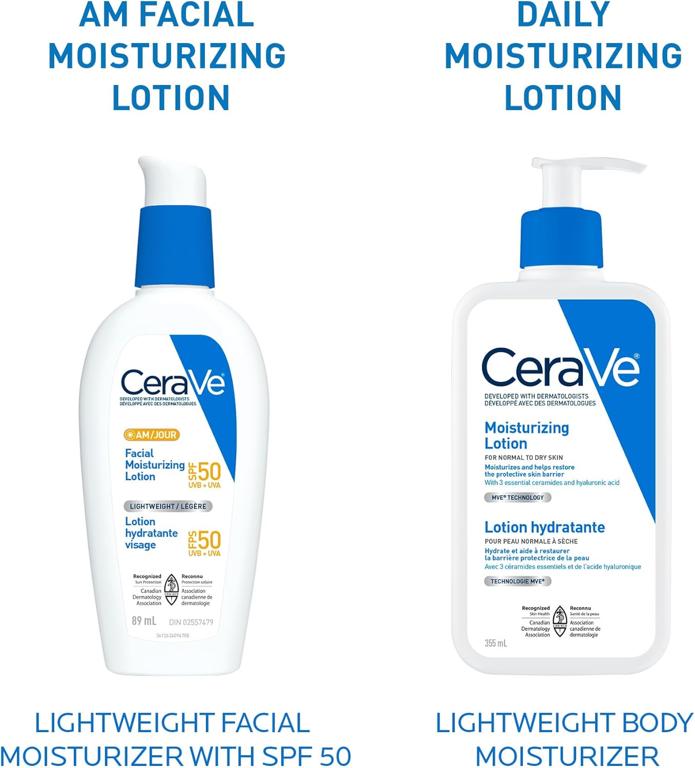 CeraVe AM Face Moisturizer SPF 50, Facial Moisturizing Lotion with Sunscreen, Hyaluronic Acid & Niacinamide, Broad Spectrum UVA+UVB Protection, No White Cast, Recommended by Dermatologists, 89mL - Image 9