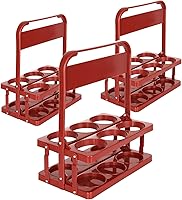 Vista 1 de Grubhub - Portabidoras de bebidas de plástico con asa, 3 unidades, plegable, de plástico, para 6 tazas, reutilizable, para entrega de botellas