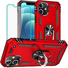 Yiakeng for iPhone 12 Mini Case iPhone 12 Mini Phone Case with HD Screen Protector - Military Grade Protective Cases with Ring for iPhone 12 MiniRed