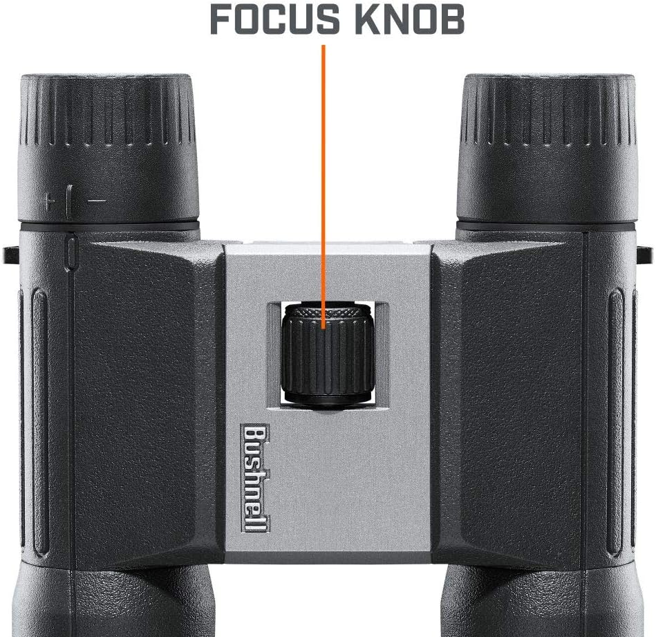Close-up of the focus knob on Bushnell PowerView 2 Binoculars
