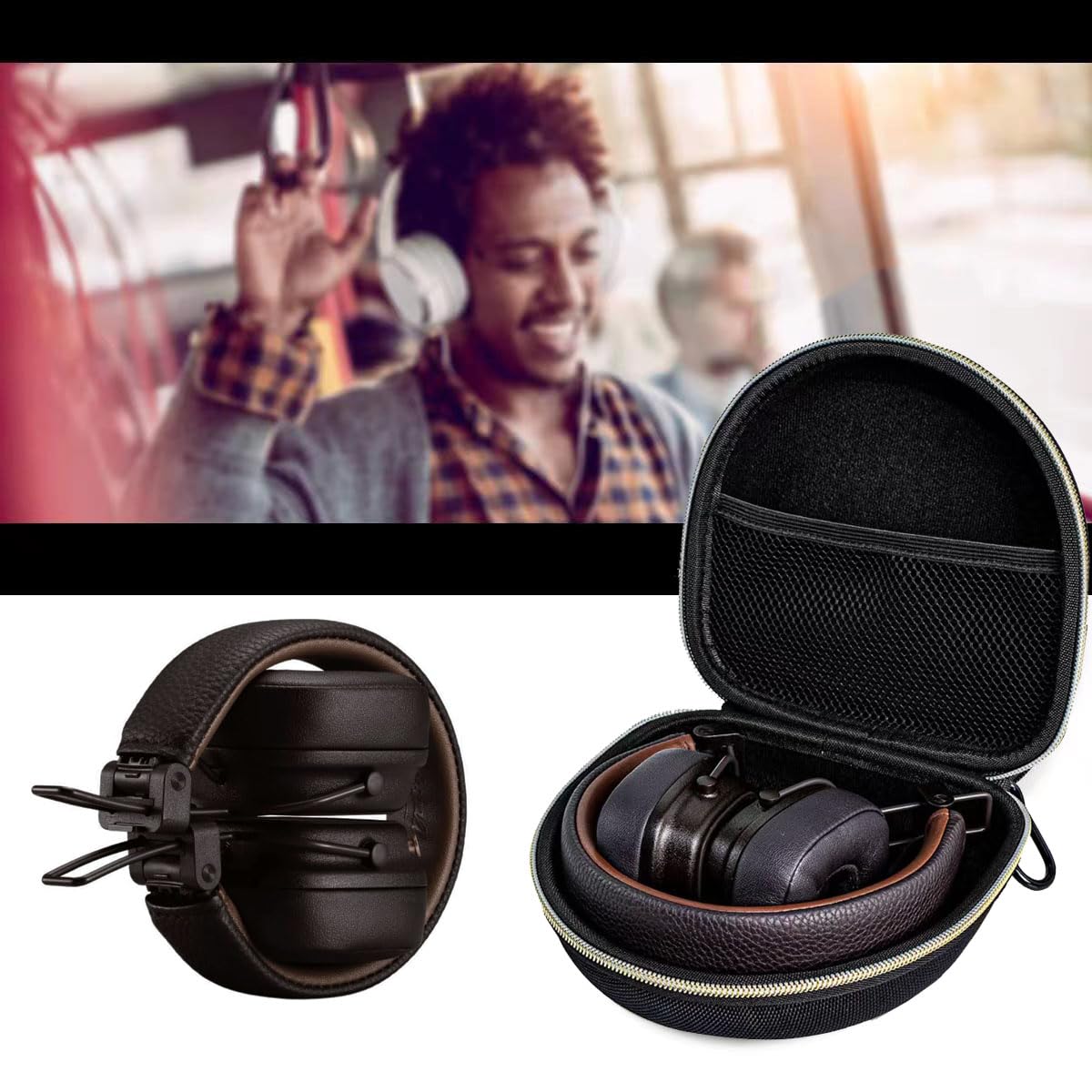 Amazon | オンイヤーBluetoothヘッドホンケース収納キャリーバッグ