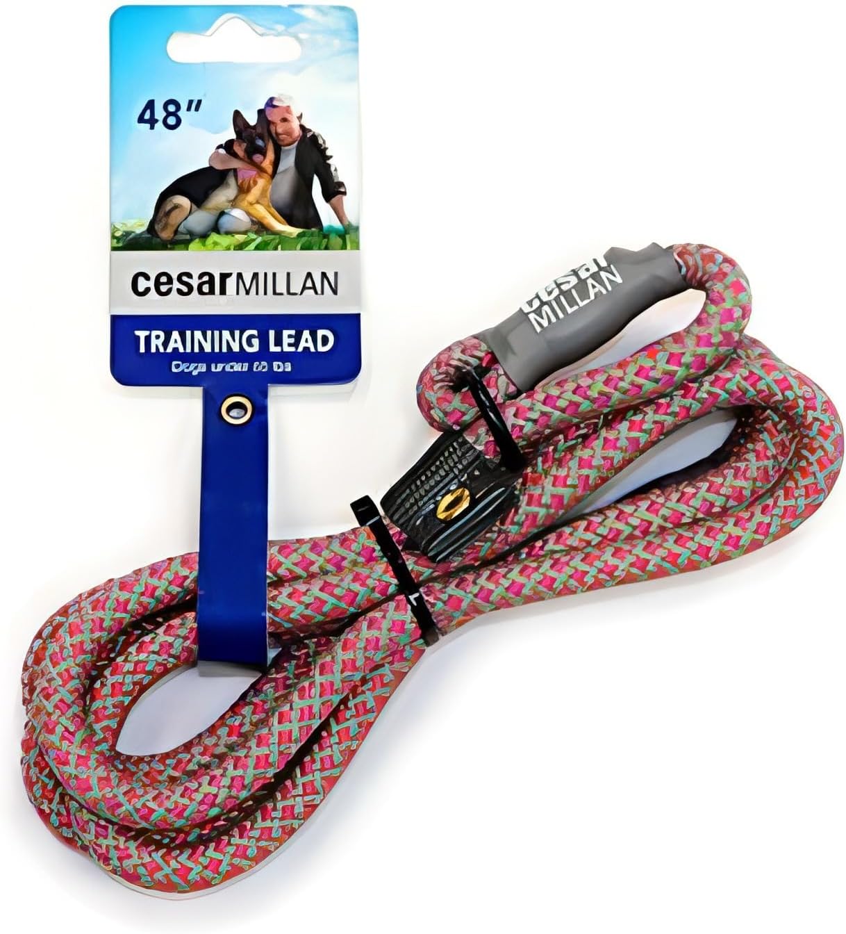 Cesar Millan Slip Lead Leash | Dog Leash | in Training Leash | (Regular, Pink/Gray)