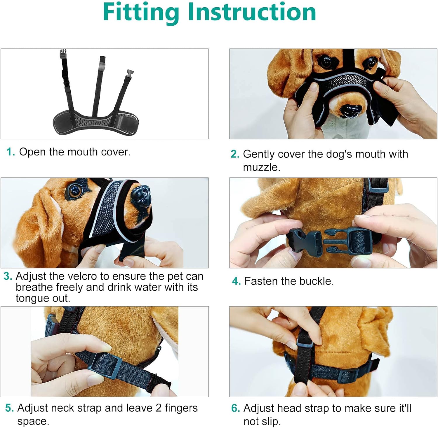 Dog Muzzle, Upgraded Stable Reflective Dog Mouth Cover Prevent Biting Barking and Chewing, Soft Nylon Mesh Breathable Drinkable Adjustable Pet Muzzle for Small Medium Large Dogs (L,Black)