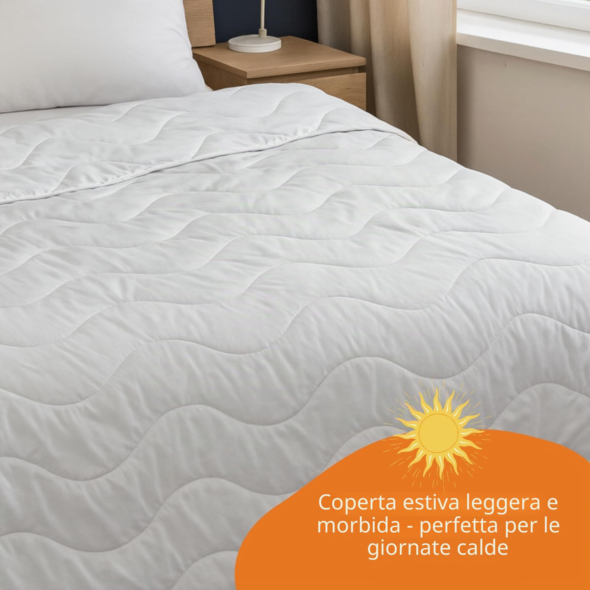 sleepling piumino in seta selvatica naturale 155 x 200 cm, per l'estate, fodera 100% cotone, Made in Germany, Ökotex, lavabile a 40 gradi, bianco