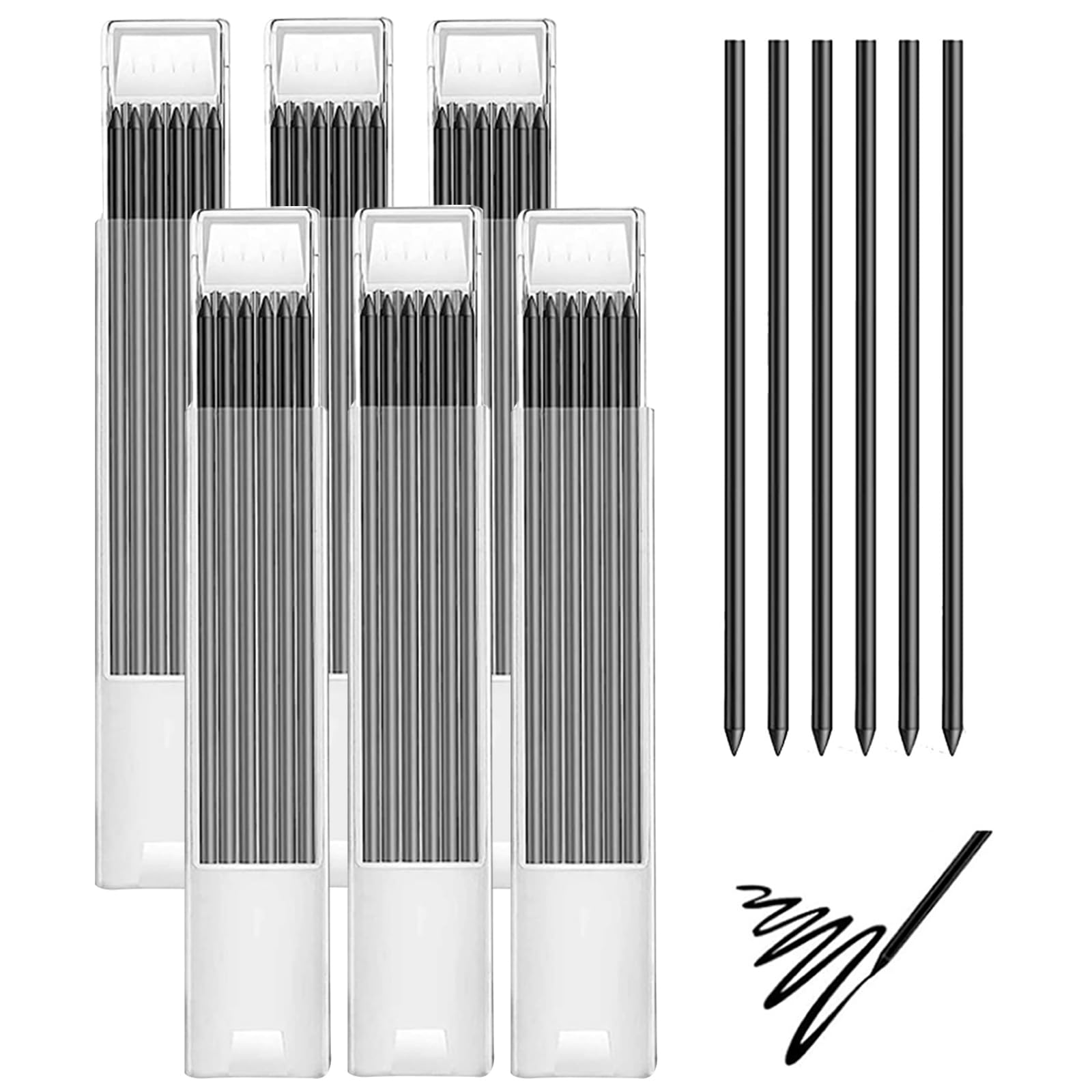 36 Pieces Tracer Pencil Refills,Black Pica PencilRefill 2.8mm Solid Deep Hole,Black Solid Carpenters Pencil Refills Replacement for Architect Building Joiners Woodworking Marking Scribe Tools