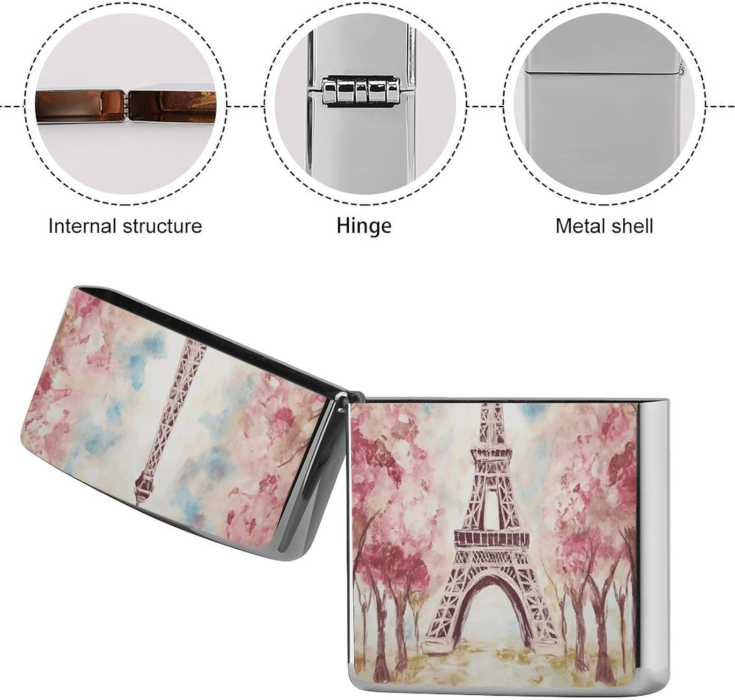 Beautiful Eiffel Tower Paris Lighter Case Cover Lighter Shell