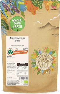 Wholefood Earth Organic Jumbo Oats – 3 kg | Vegan | GMO Free | High Fibre | Certified Organic