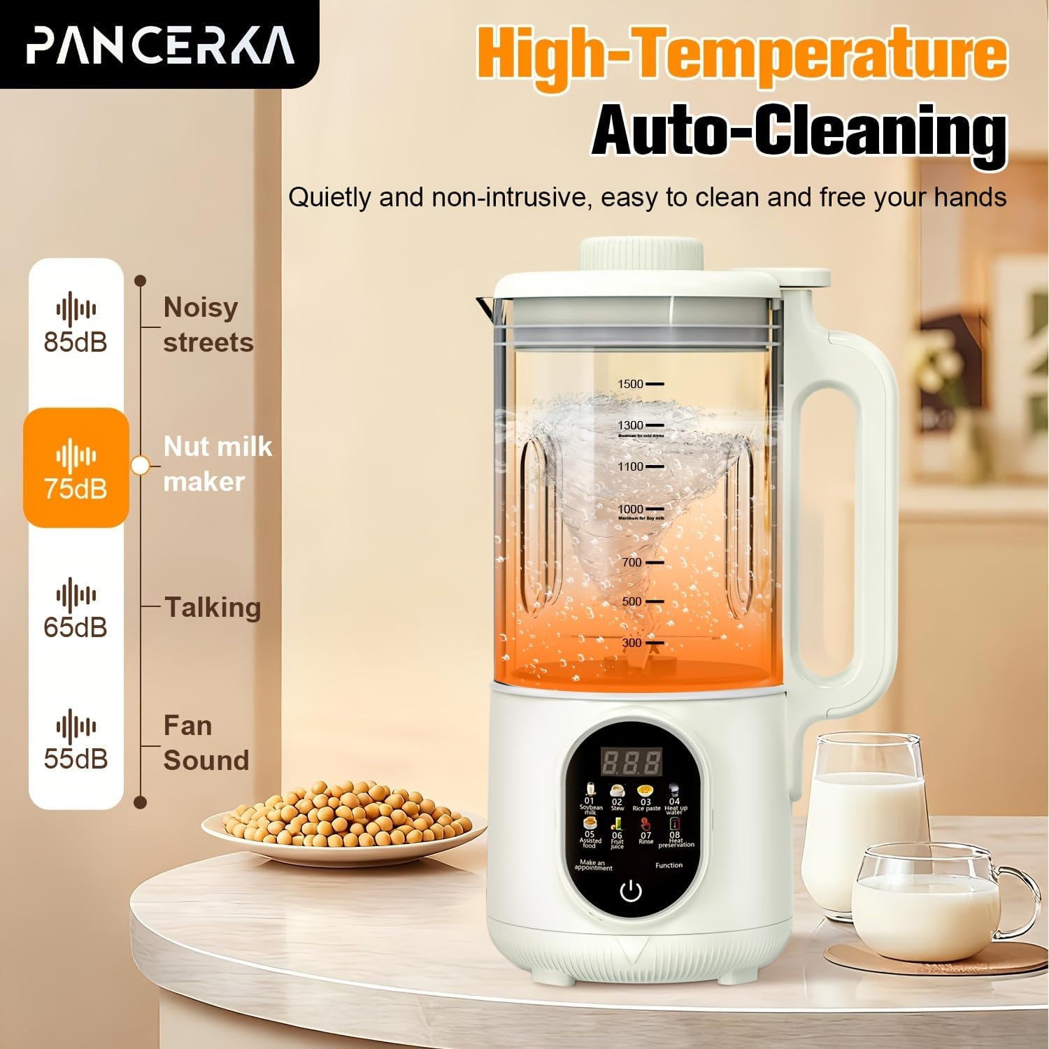 Nut Milk Maker Machine, Multi-Functional Automatic Blender With One-Touch Operation, Perfect For Homemade Almond, Oat, Plant-Based, Soy, And Coconut Milk, High Capacity Countertop Blender
