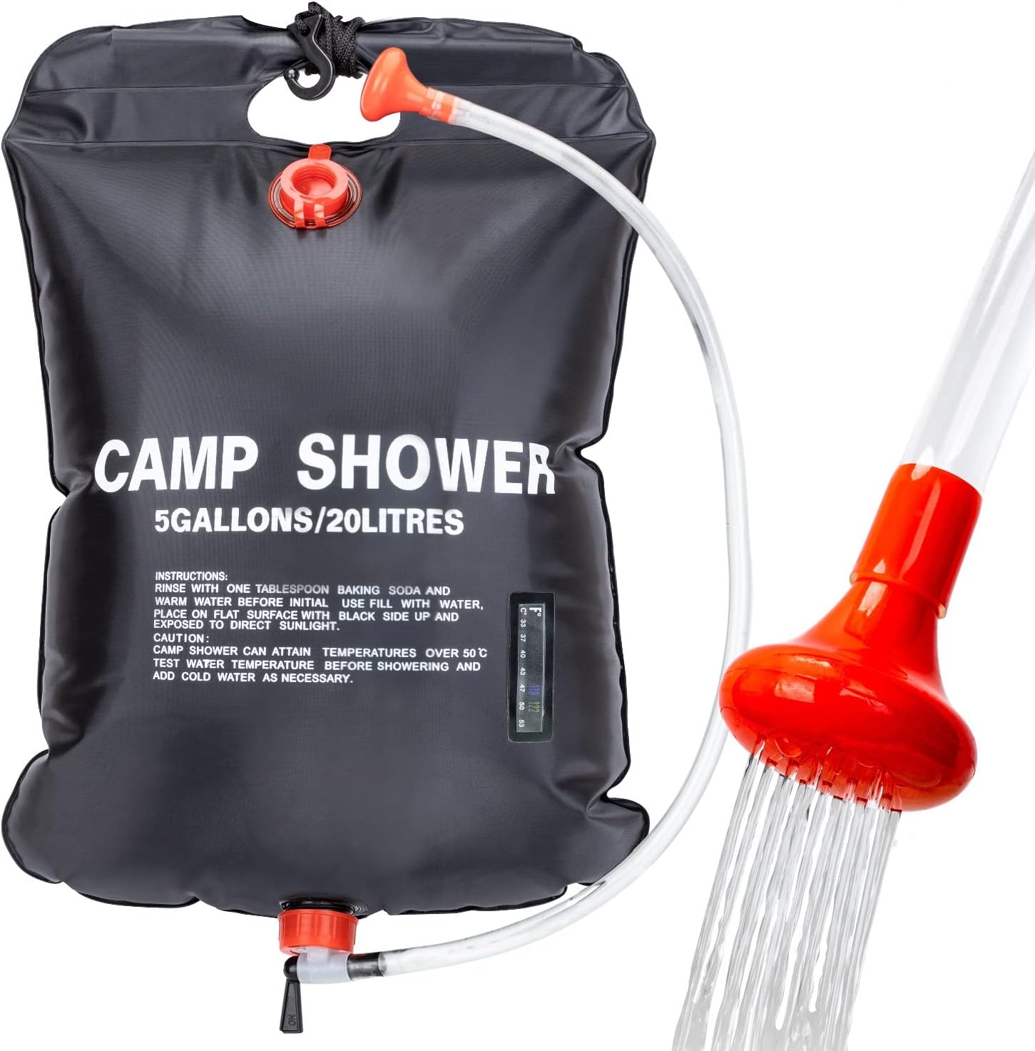VIGLT Portable Shower Bag Blue PVC Travel Wash Kit Camping Accessory Set 5 gallon/20L for Outdoor Travel Camping/Hiking (Black) : Sports & Outdoors