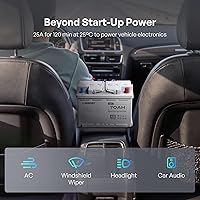 Vista 3 de Batería de coche Renogy de 12 V y 70 Ah, AGM H6, grupo 48, batería automotriz Start and Stop con 720 CCA, 120RC, potencia confiable para arranque