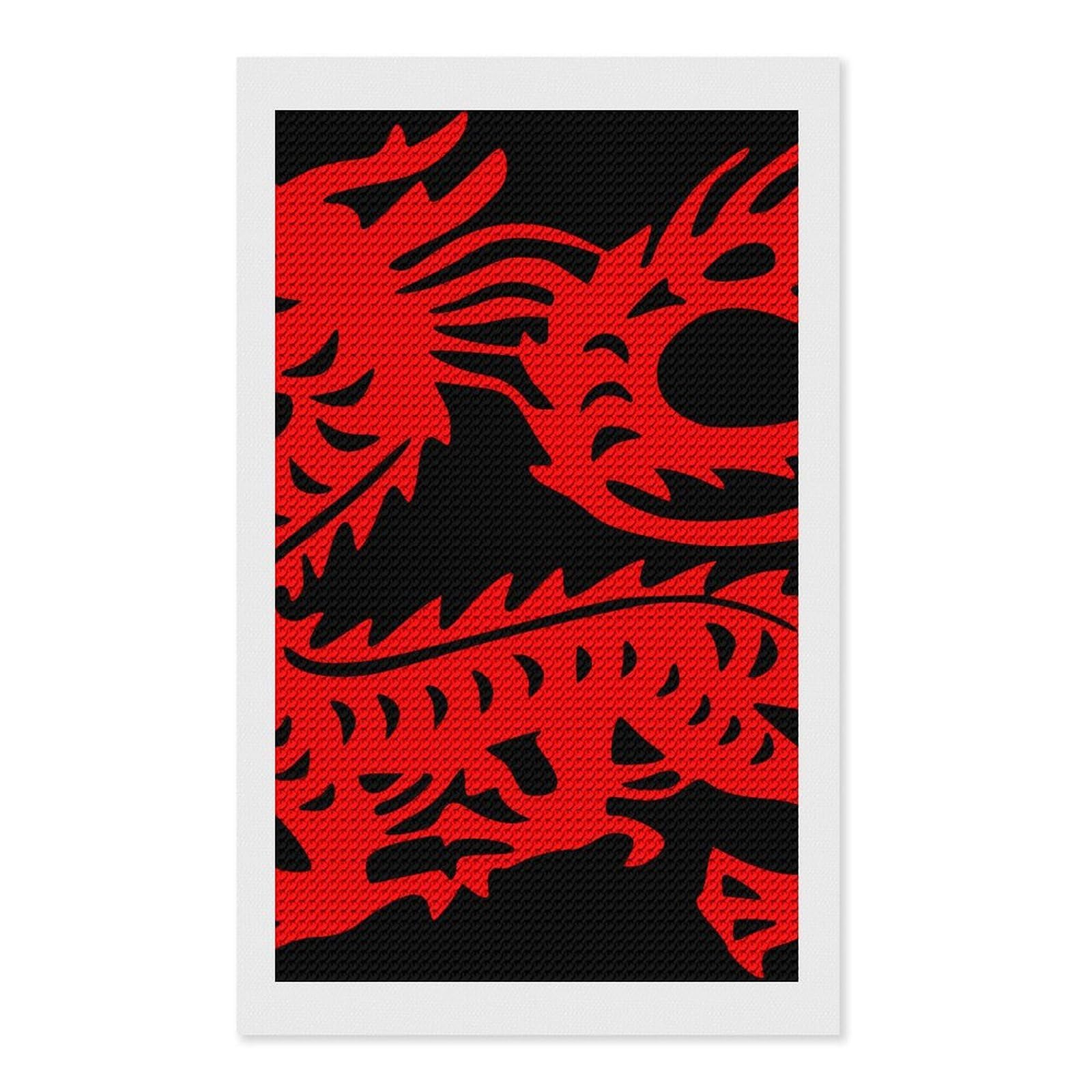 Nclqvjxzkhw Style Chinese Magic Dragon Diamond Art Painting For Adult Round Diamonds Pictures Arts Crafts Home Wall Decor 12"X20"