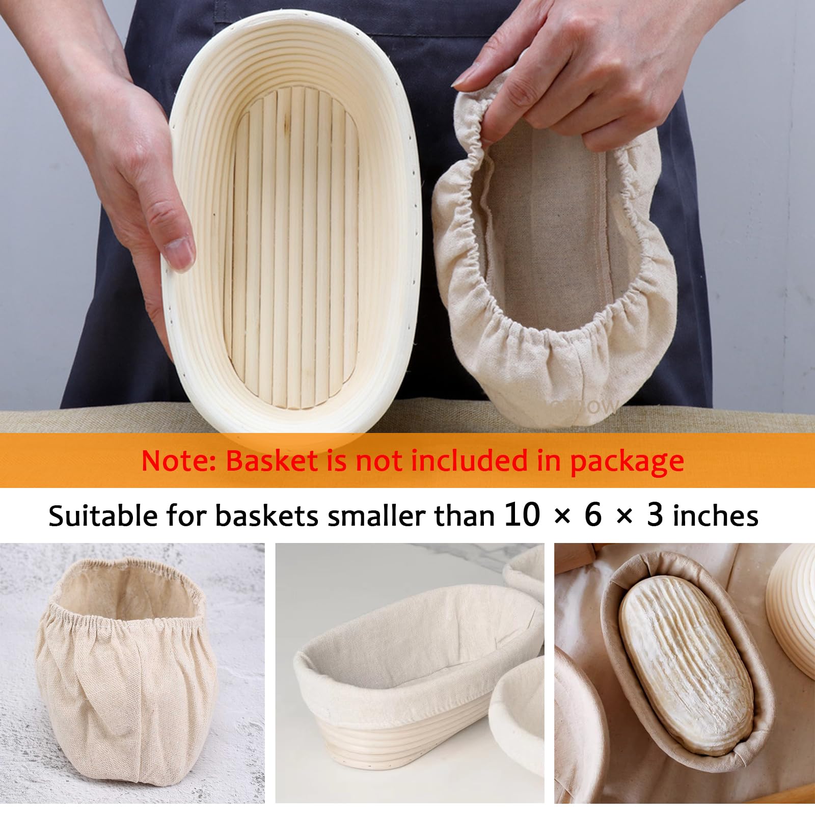 2 Fodere In Lino Per Cestini Lievitazione Pane - Con Spazzola Silicone, Naturali E Lavabili - Foto 8