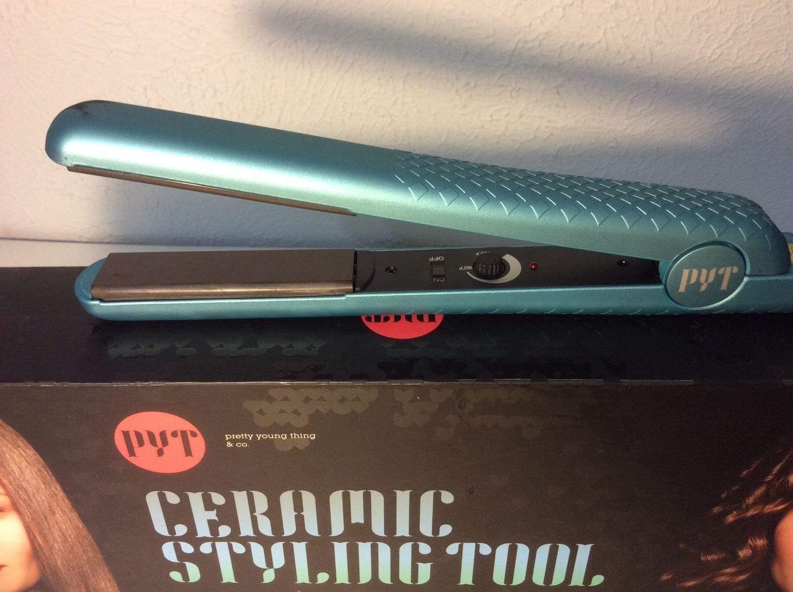 PYT Ceramic 1.25 Hair Straightener Flat Iron - Turquoise