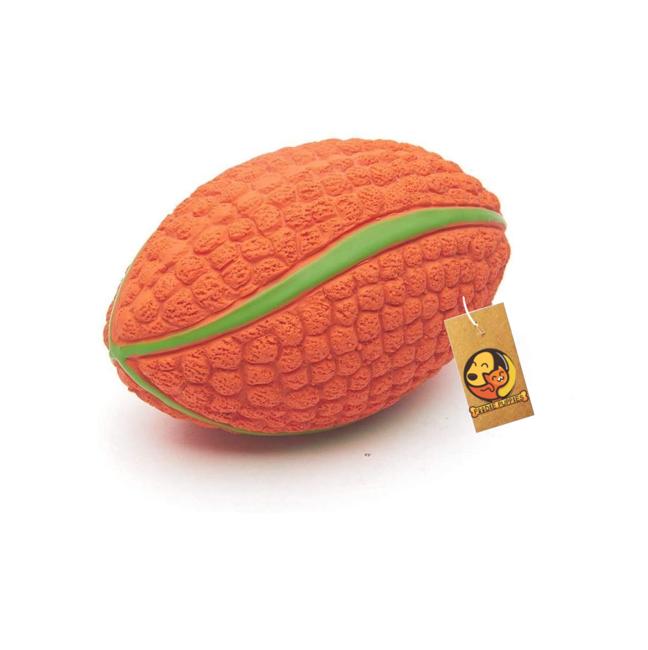 Foodie Puppies Interactive Non-Toxic Soft Latex Squeaky Rugby Chew Toy for Dogs and Puppies (Corn Rugby - Large) | Chewing, Floating, Training, and Bouncing | Reduce Separation Anxiety (B091XVG68Q) Amazon Price History, Amazon Price Tracker